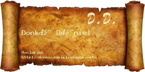 Donkó Dániel névjegykártya